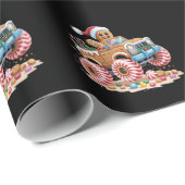 Monster Truck Gingerbread Man Kerst Bakken Cadeaupapier (Rol Hoek)