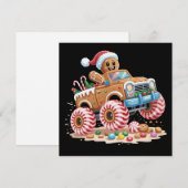 Monster Truck Gingerbread Man Kerst Bakken Feestdagenkaart (Voorkant / Achterkant)