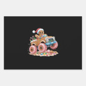 Monster Truck Gingerbread Man Kerst Bakken Inpakpapier Vel (Voorkant)