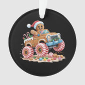 Monster Truck Gingerbread Man Kerst Bakken Ornament (voorkant)