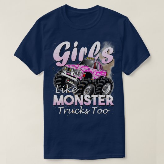 Monster Truck Girls als Monsters tot Birthday Gif T-shirt (Design voorkant)