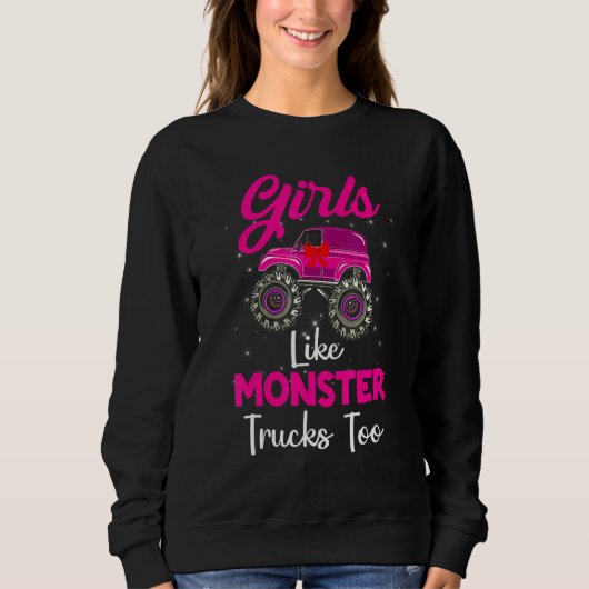 Monster Truck Girls als Monsters tot Birthday Trui (Voorkant)