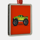 Monster Truck - Groen Metalen Ornament (Rechts)