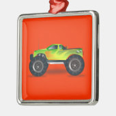 Monster Truck - Groen Metalen Ornament (Links)