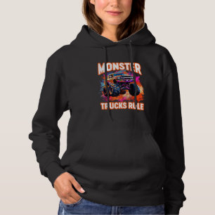Monster Truck Grote Retro Race Papa Trucker Lover Hoodie