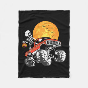 Monster Truck Halloween Boys Truck Pompoen Fleece Deken