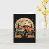 Monster Truck Halloween Jack O Lantern Moon Pumpki Kaart (Gele Bloem)