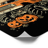 Monster Truck Halloween Jack O Lantern Moon Pumpki Poster (Hoek)