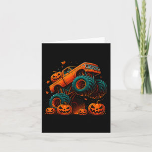 Monster Truck Halloween Jack O Lantern Pompoen Man Kaart