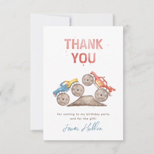 Monster Truck Hartelijk dank | Vrachtpartij Bedankkaart (Voorkant)