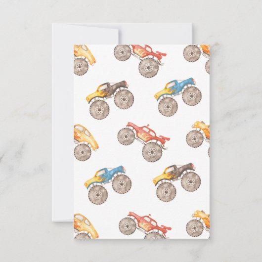 Monster Truck Hartelijk dank | Vrachtpartij Bedankkaart (Achterkant)