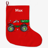 Monster Truck Hauling met kerstboom: Grote Kerstsok (Voorkant)