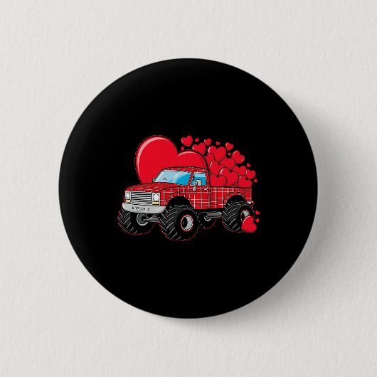 Monster Truck Hearts gespeeld voor mannen jongens  Ronde Button 5,7 Cm (Voorkant)
