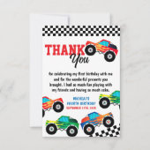 Monster Truck heeft 4-speed verjaardag nodig Bedankkaart (Voorkant)