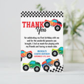 Monster Truck heeft 4-speed verjaardag nodig Bedankkaart (Staand voorkant)