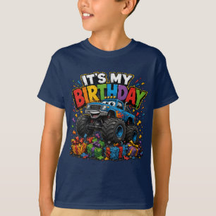 Monster Truck Het Is Mijn Verjaardag Kinderen Jong T-shirt