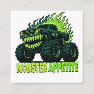 Monster Truck Horror Vlam Vierkante Visitekaartje
