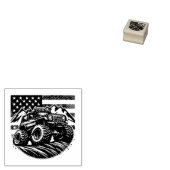 MONSTER TRUCK HOUT KUNST STEMPEL (Gestempeld)