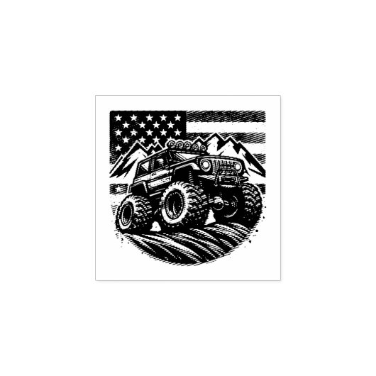 MONSTER TRUCK HOUT KUNST STEMPEL (Afrduk)