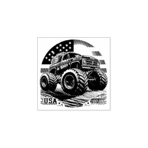 MONSTER TRUCK HOUT KUNST STEMPEL