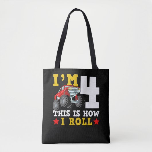 Monster Truck IM 4This is how I Roll Birthday Tote Bag (Voorkant)