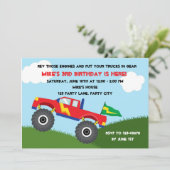 Monster Truck Invitation - Boys Birthday Kaart (Staand voorkant)