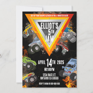 Monster Truck Invitation Kaart