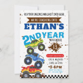 Monster Truck Invitation Monster Truck Birthday Kaart (Voorkant)