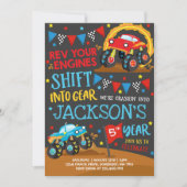 Monster Truck Invitation Monster Truck Birthday Kaart (Voorkant)