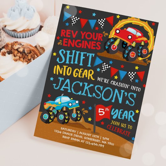 Monster Truck Invitation Monster Truck Birthday Kaart
