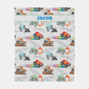 Monster Truck Jam Waterverf Cars Kinder Fleece Deken