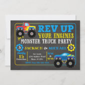 Monster Truck Joint Birthday Invitation Kaart (Voorkant)