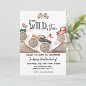 Monster Truck JONG WILD & DRIE 3e verjaardag kinde Kaart (Staand voorkant)