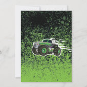 Monster Truck Jongen Groen Uitnodiging (Achterkant)