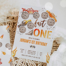 Monster Truck Jongen Snel Een 1e Verjaardagsfeestj