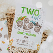 Monster Truck Jongen Twee Snelle 2e Verjaardagsfee Kaart