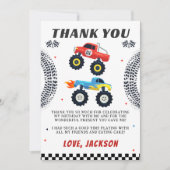 Monster Truck Jongen Verjaardag Bedankt Kaart (Voorkant)
