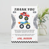 Monster Truck Jongen Verjaardag Dank u Kaart (Staand voorkant)
