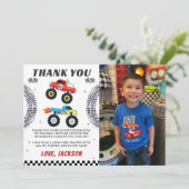 Monster Truck Jongen Verjaardag Foto Dank u Kaart (Staand voorkant)