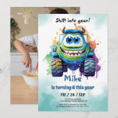 Monster Truck jongen Verjaardag Kaart (Voorkant / Achterkant)