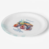 Monster Truck jongen Verjaardag Papieren Bordje (Gekanteld)