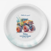 Monster Truck jongen Verjaardag Papieren Bordje (Voorkant)