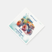 Monster Truck jongen Verjaardag Servet (Hoek)