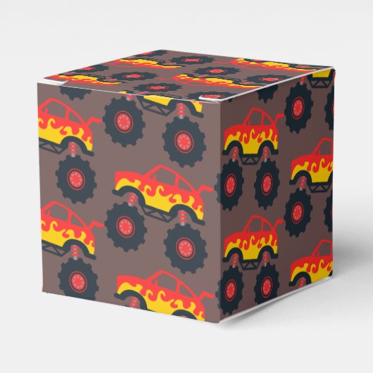 Monster Truck Jongen Verjaardagsfeestje Bedankdoosjes (Voorkant Zijde)