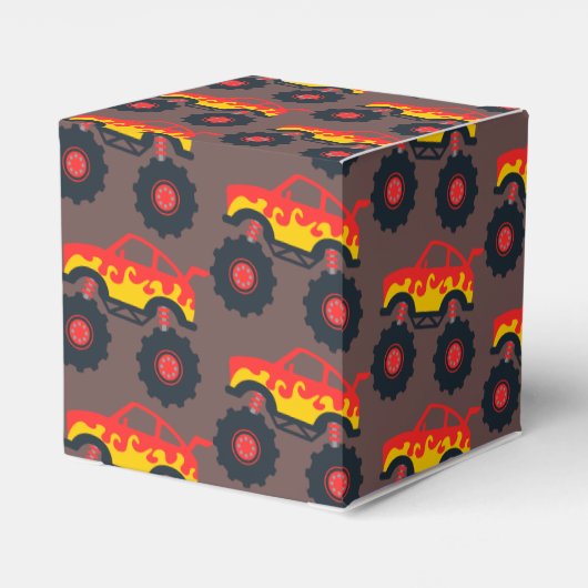 Monster Truck Jongen Verjaardagsfeestje Bedankdoosjes (Achterkant)