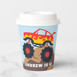 Monster Truck Jongen Verjaardagsfeestje Papieren Bekers
