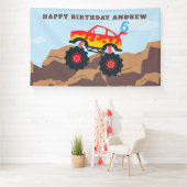 Monster Truck Jongen Verjaardagsfeestje Spandoek (Insitu)