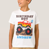 Monster Truck Jongen Verjaardagsfeestje T-shirt (Voorkant)