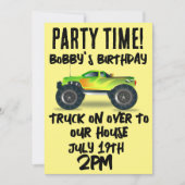 MONSTER TRUCK JONGENS KINDEREN VERJAARDAG FEEST UI KAART (Voorkant)