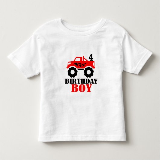 Monster Truck Jongens Leeftijd Verjaardag Kinder Shirts (Voorkant)